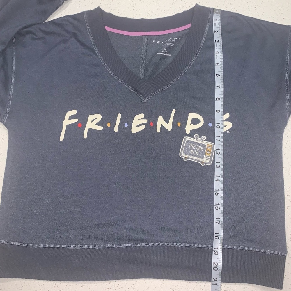 FRIENDS Size M Slate Grey Lightweight Sleepwear Sweatshirt - Picture 4 of 5